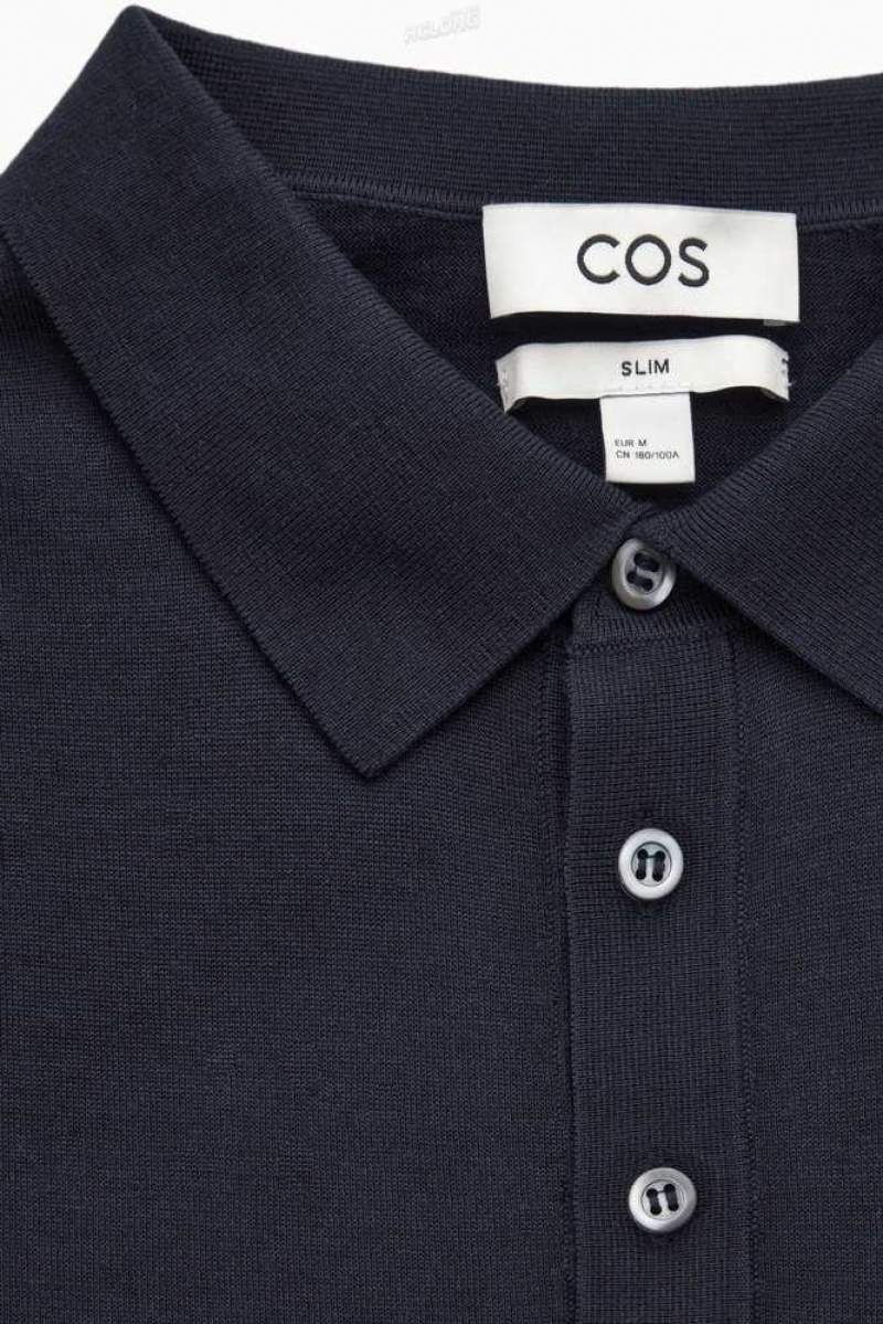 COS Silk-Blend Polo Shirt Strickwaren Herren | 7134-WXGZN