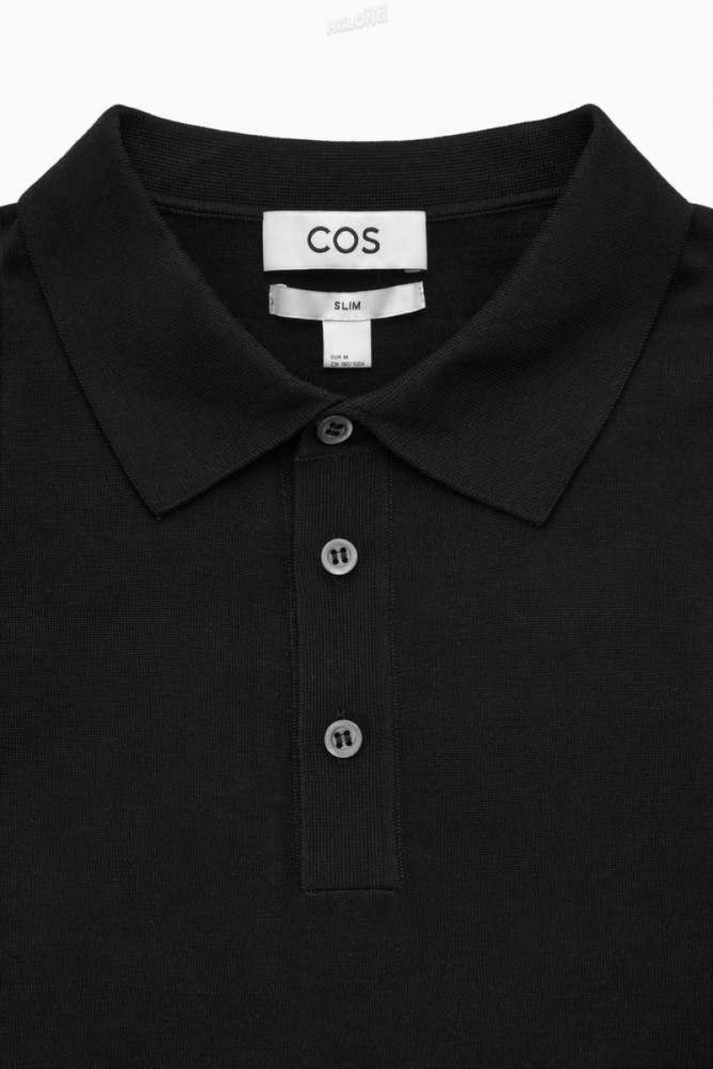 COS Silk-Blend Polo Shirt Strickwaren Herren | 1235-PSBMR