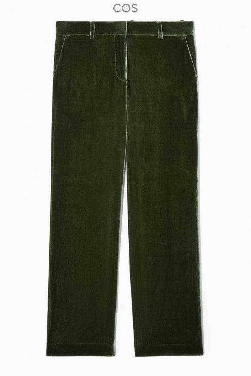 COS Silk-Blend Velvet Gerade-Leg Pants Hose Damen | 7581-EYALN