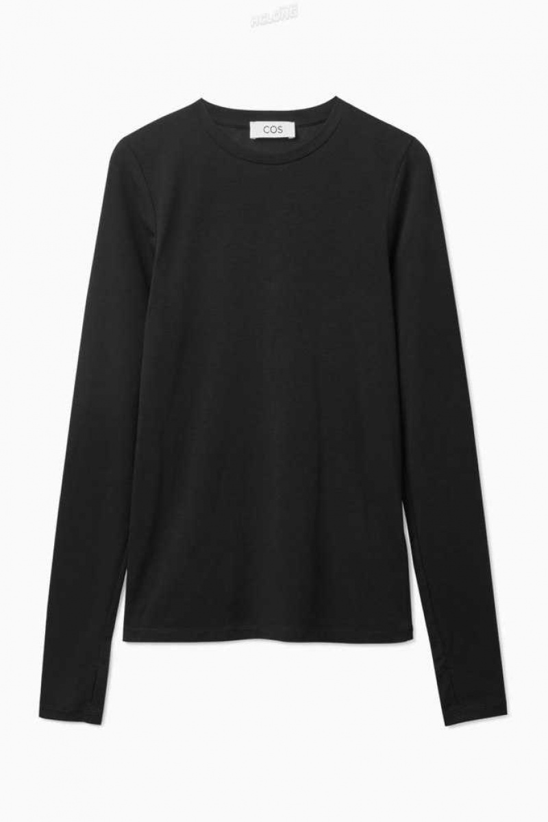 COS Slim-Fit Long-Sleeve Top Oberteile Damen | 8540-SAXZL