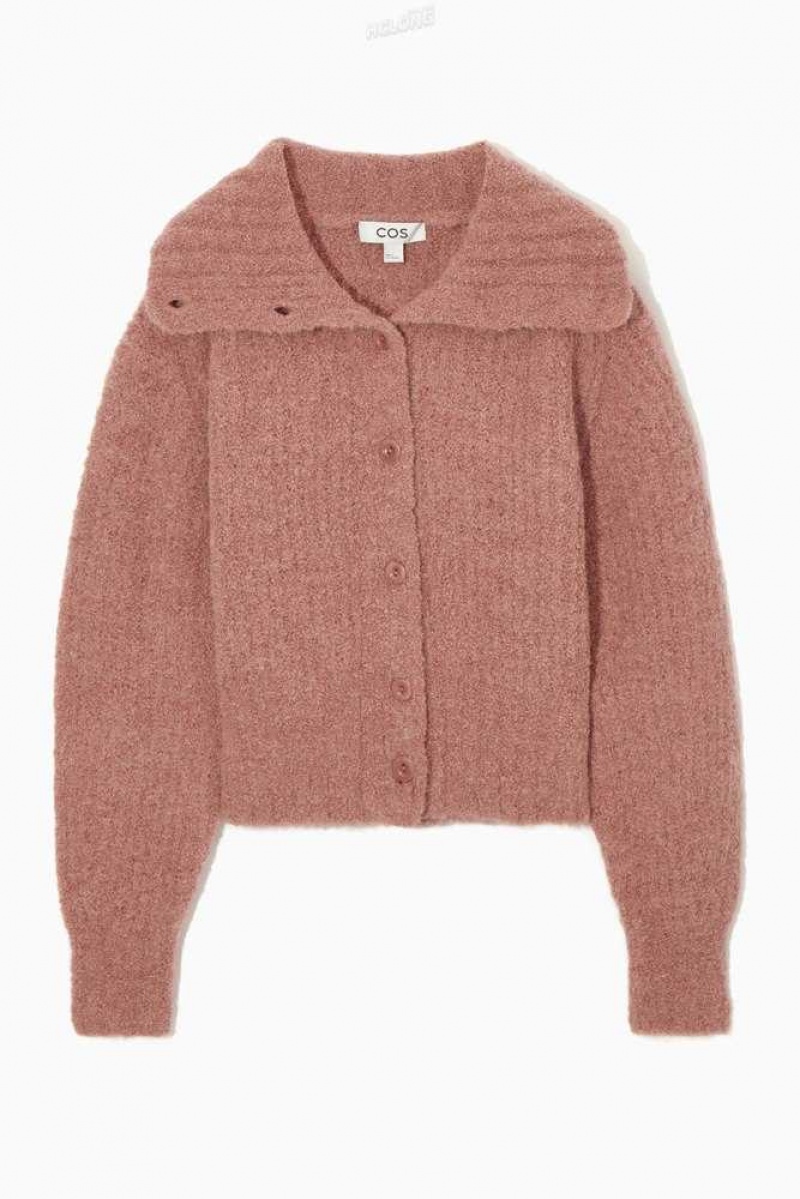 COS Spread-Collar Textured Alpaca Cardigan Strickwaren Damen | 7269-YZWUX