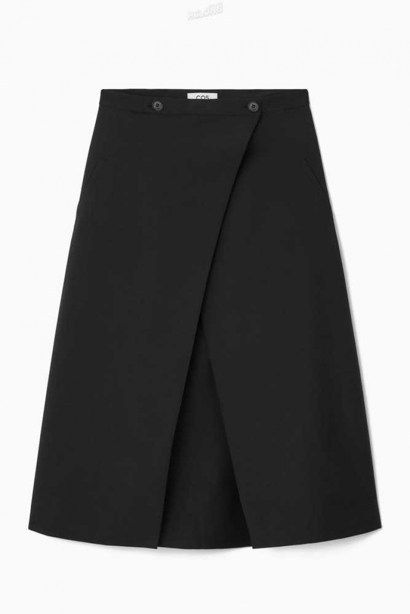 COS Tailored Wolle Midi Wrap Skirt Röcke Damen | 2306-UGYQD