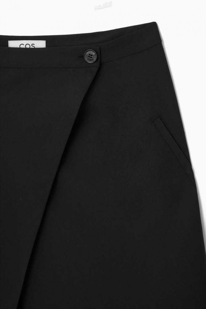 COS Tailored Wolle Midi Wrap Skirt Röcke Damen | 2306-UGYQD