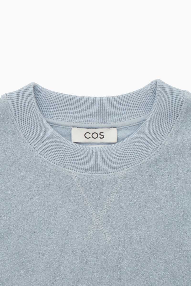 COS Textured-Jersey Sweatshirts Herren Hellblau | 1542-QWFME