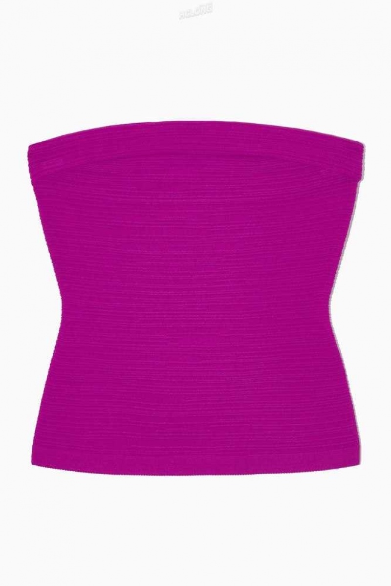 COS Textured Bandeau Top Oberteile Damen | 4130-LWQFU