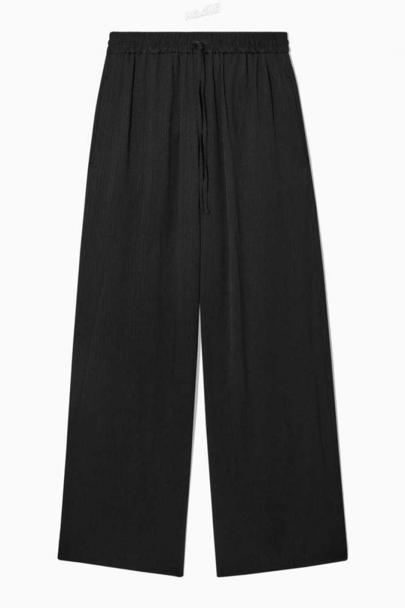 COS Textured Weite-Leg Drawstring Trousers Hose Damen | 6941-XRNUG