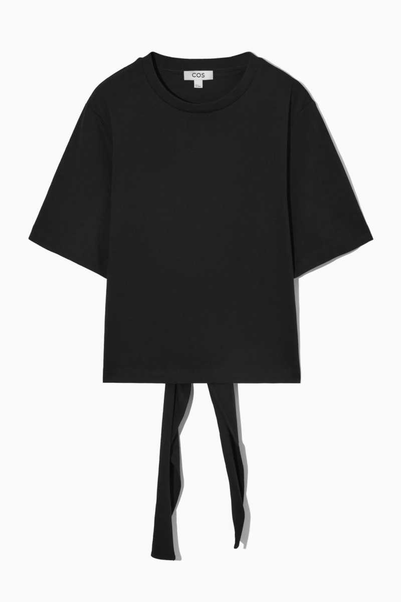 COS The Bow Back T-shirts Damen Schwarz | 5641-XDAHQ