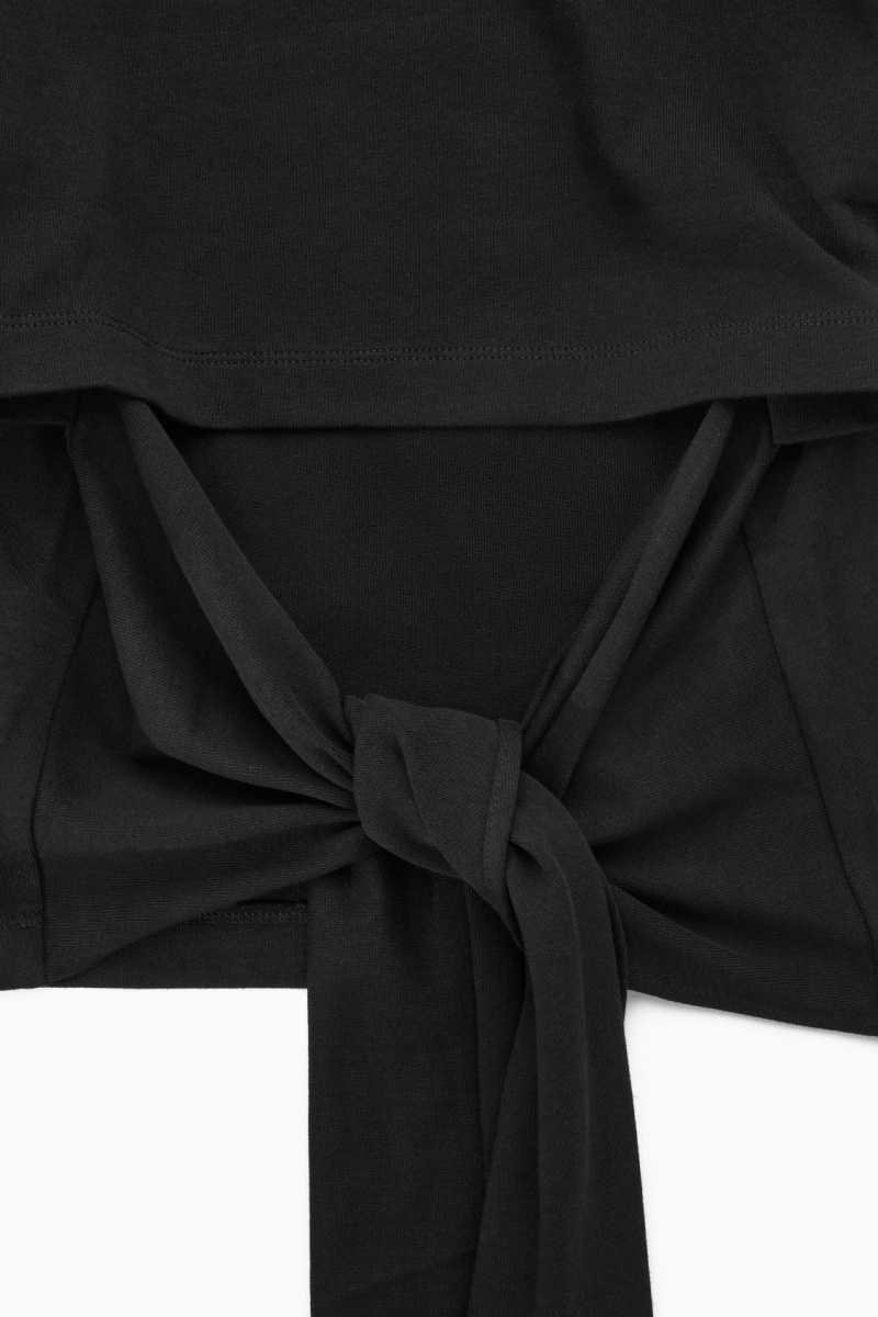 COS The Bow Back T-shirts Damen Schwarz | 5641-XDAHQ