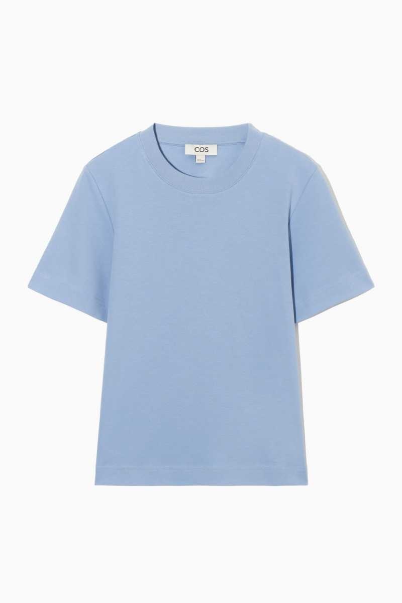 COS The Clean Cut T-shirts Damen Hellblau | 7593-XKSOG