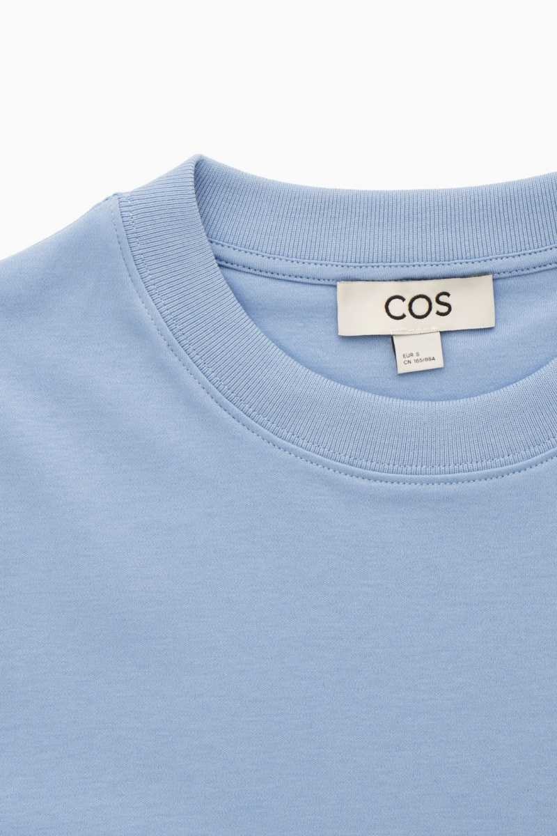 COS The Clean Cut T-shirts Damen Hellblau | 7593-XKSOG