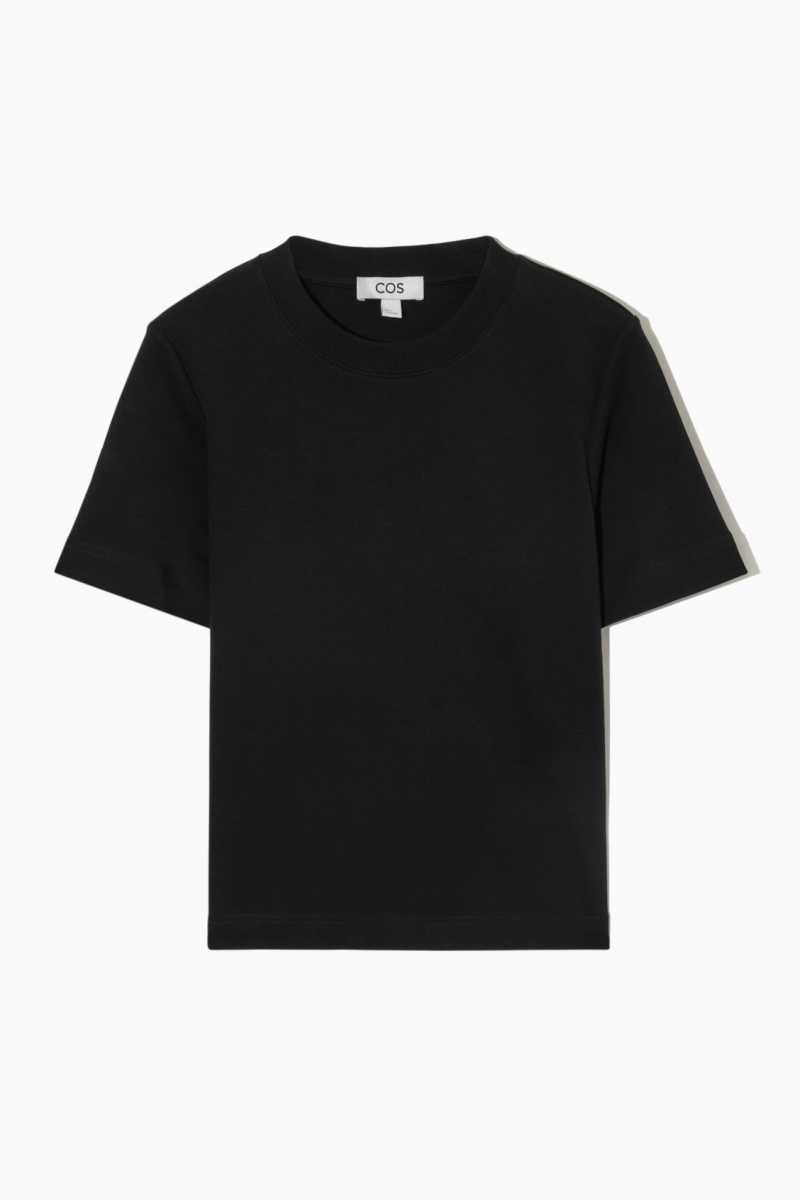 COS The Clean Cut T-shirts Damen Schwarz | 0641-PGBLV