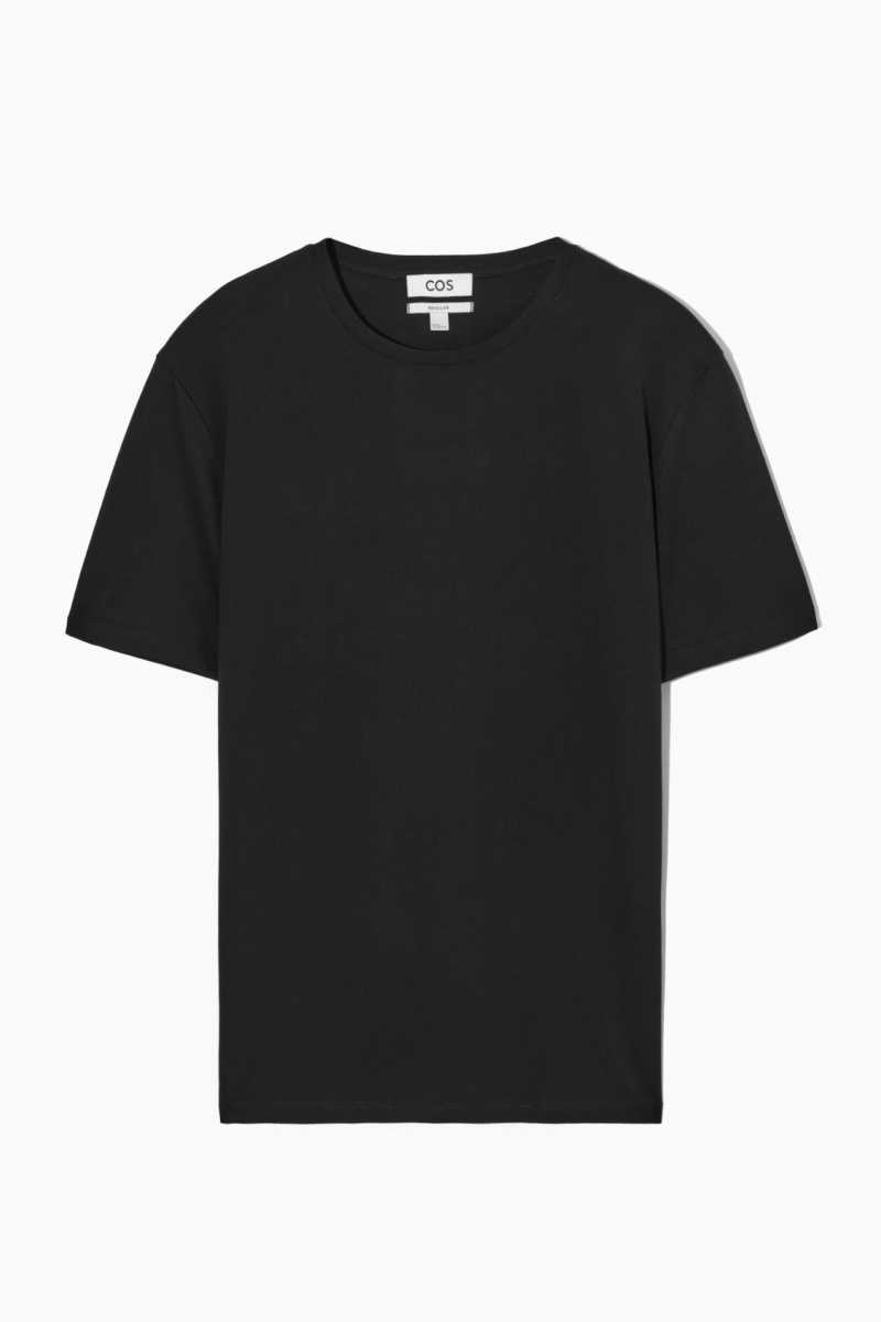 COS The Extra Fine T-shirts Herren Schwarz | 6254-JFQKM