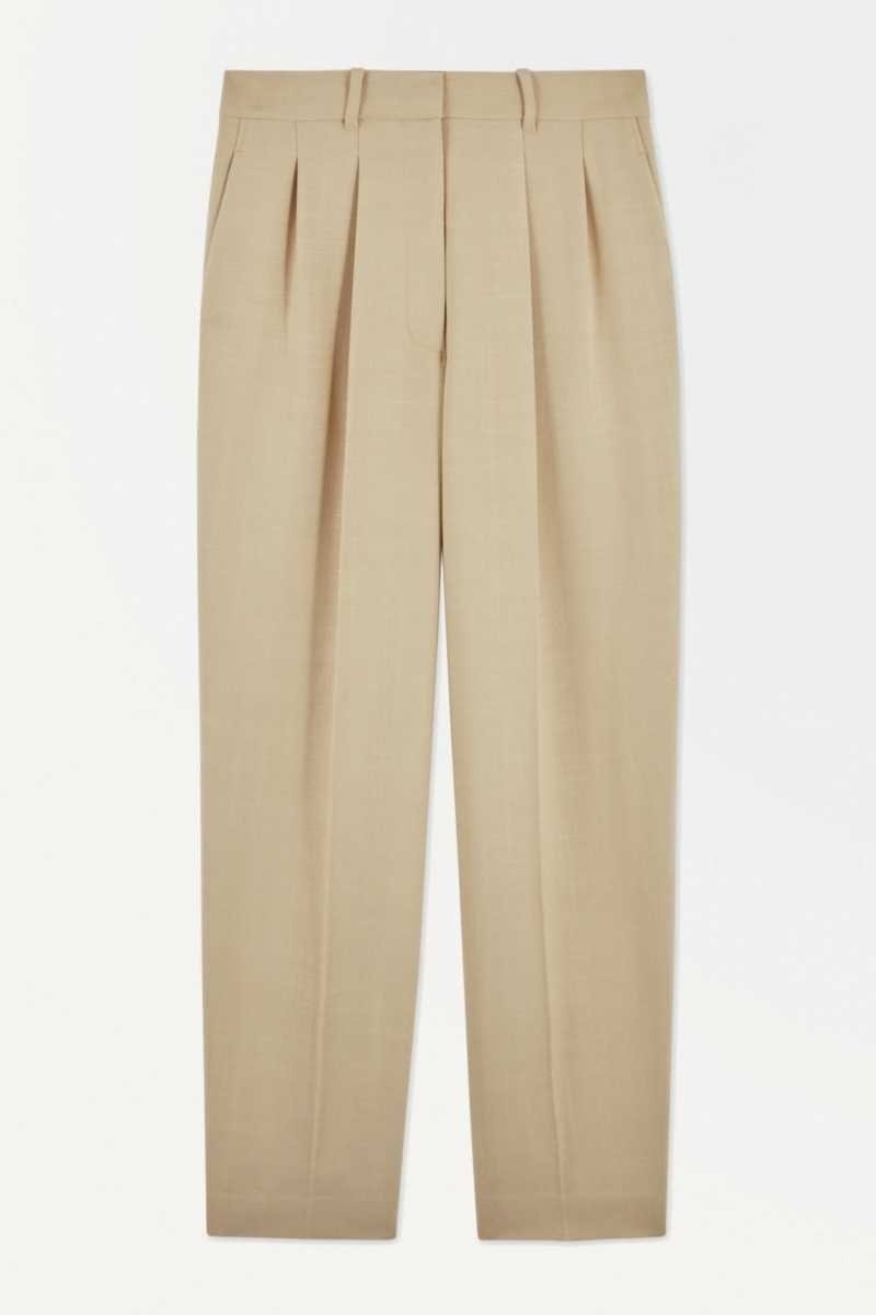 COS The Falten Tailored Hosen Damen Beige | 6310-MGHOR