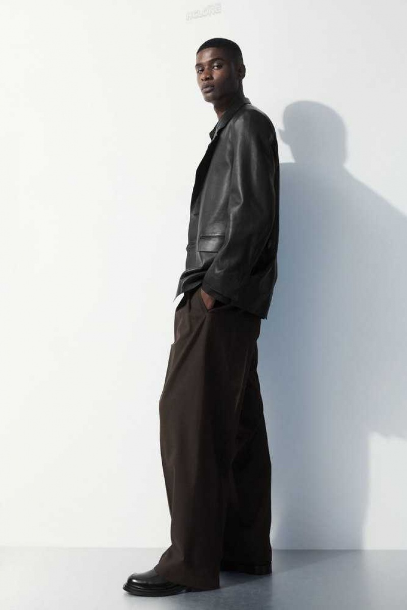 COS The Falten Wolle Pants Anzughosen Herren | 2963-HXVRD