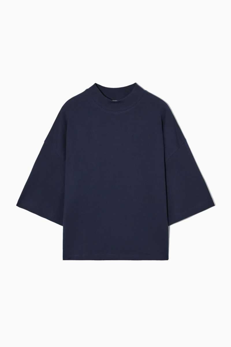 COS The Full Volume T-shirts Damen Navy | 9631-PSZFU