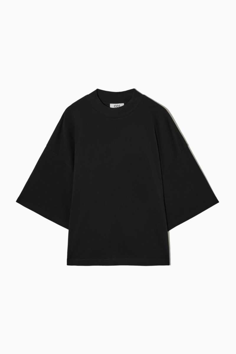 COS The Full Volume T-shirts Damen Schwarz | 0147-IUJVA