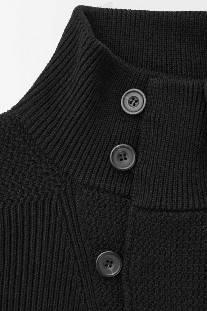 COS The Funnel-Neck Gestrickt Wolle Jacken Herren | 3651-LFSNM