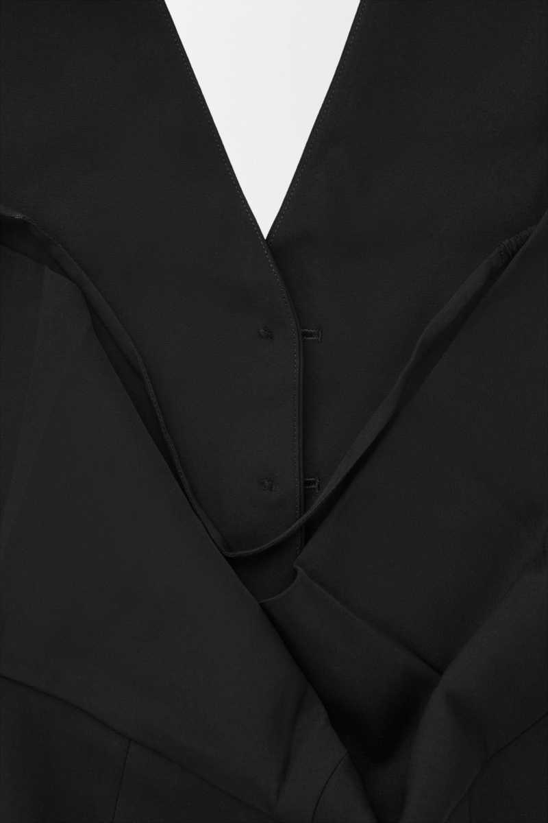 COS The Halterneck Silk-Blend Weste Damen Schwarz | 4059-UOHMX