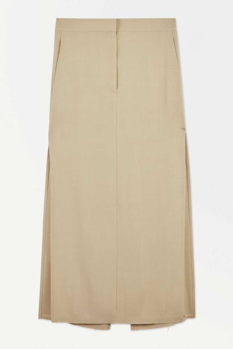 COS The High-Slit Maxi Pencil Röcke Damen Beige | 0783-CKAUJ