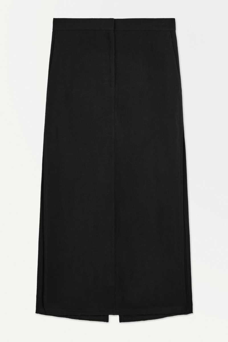 COS The High-Slit Maxi Pencil Röcke Damen Schwarz | 3879-REJVT