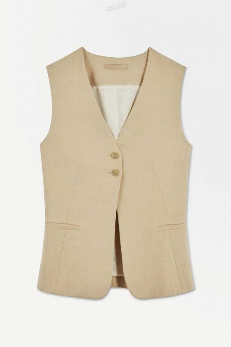 COS The Longline Vest Oberteile Damen | 7041-AQKTW