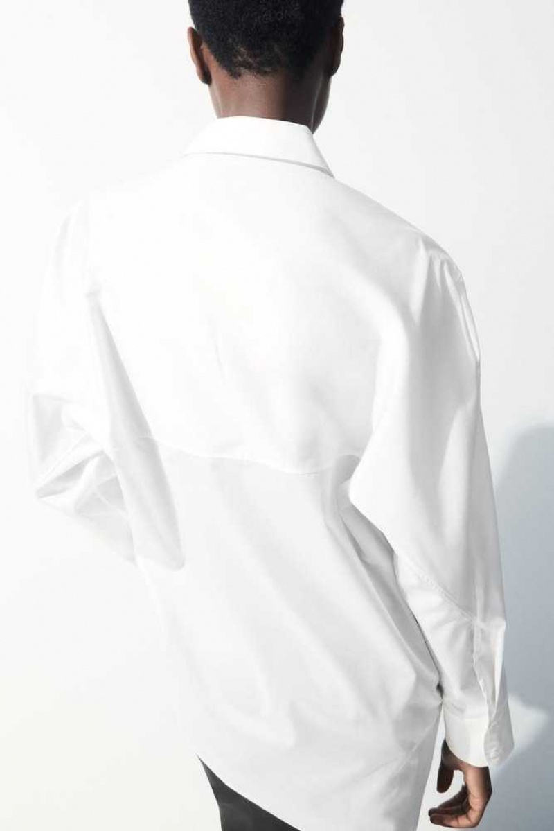 COS The Oversized Baumwoll-Sateen Shirt Hemd Damen | 9801-NKEVG