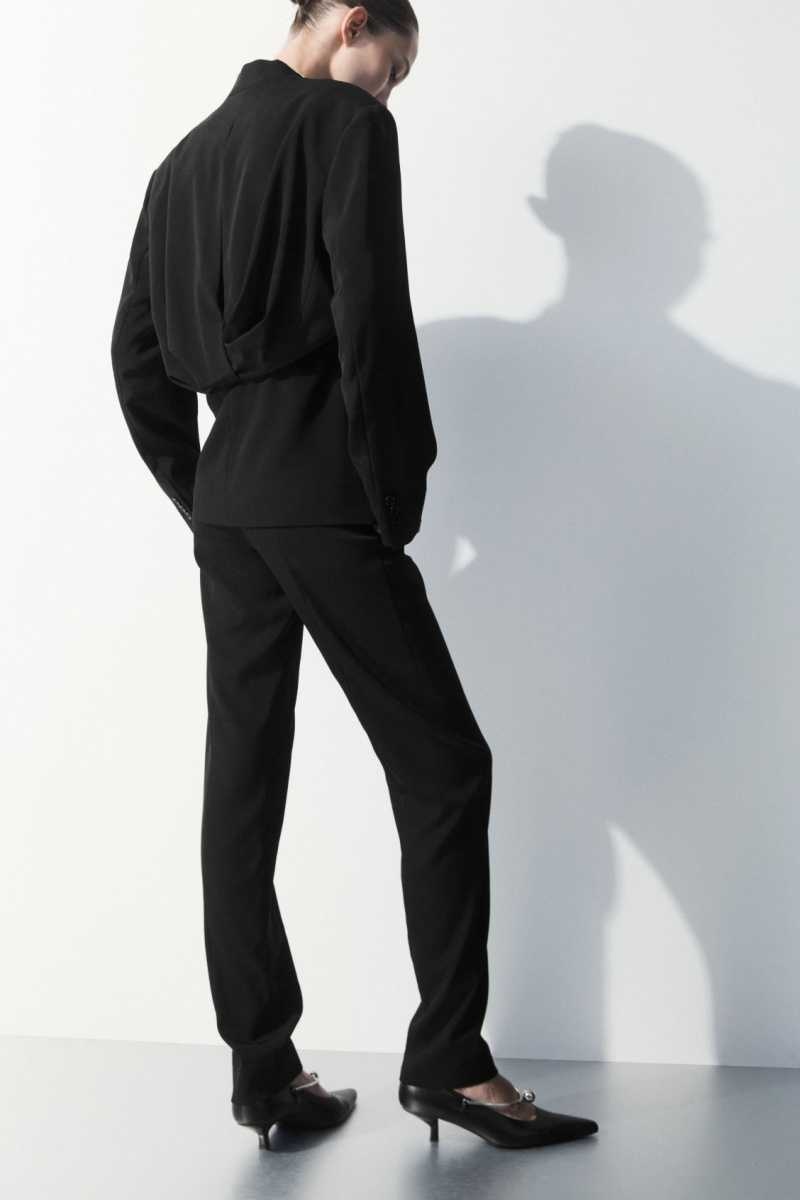 COS The Silk-Blend Hose Damen Schwarz | 1835-FAUNZ