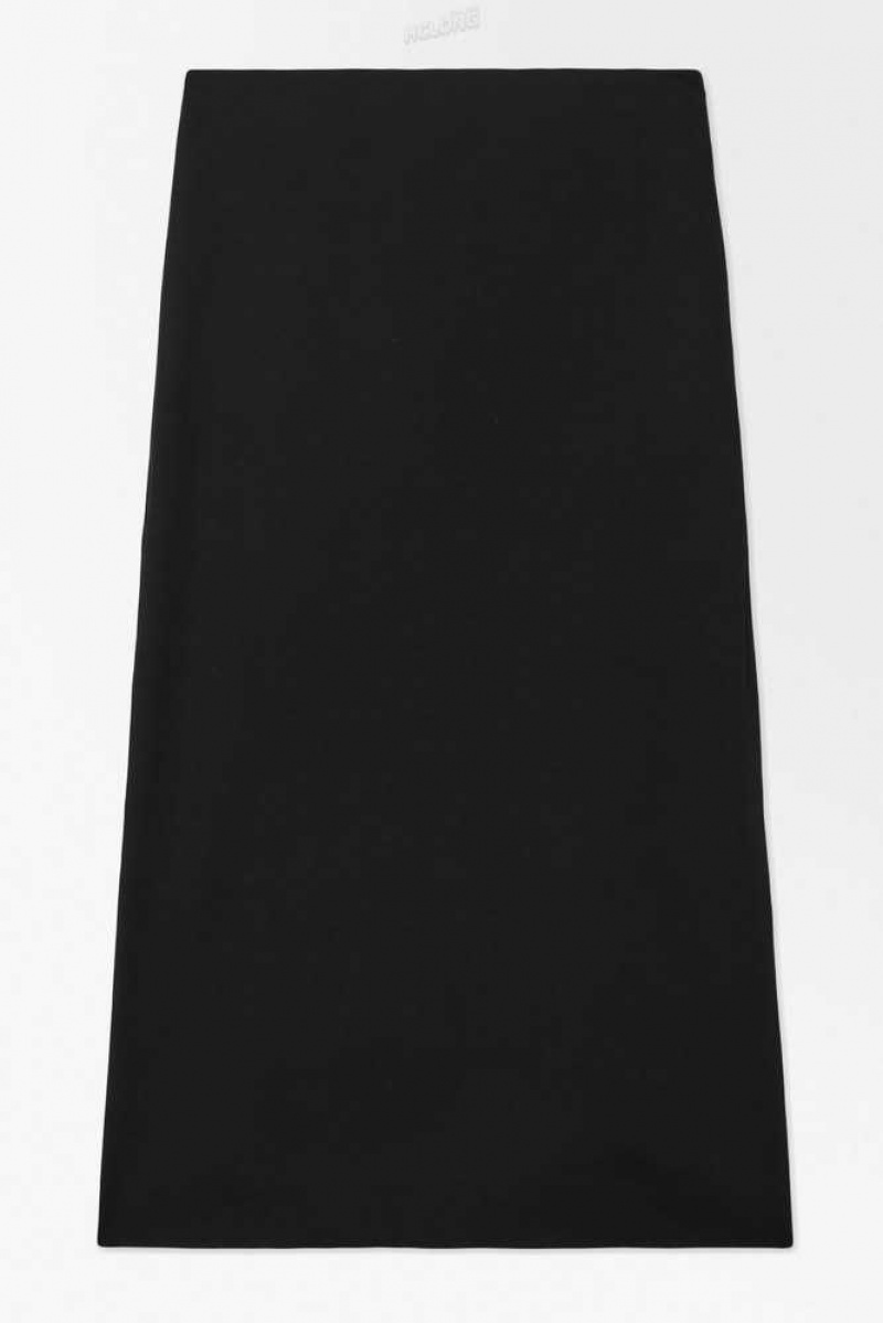 COS The Tailored Silk-Blend Midi Skirt Röcke Damen | 9782-ICDEB