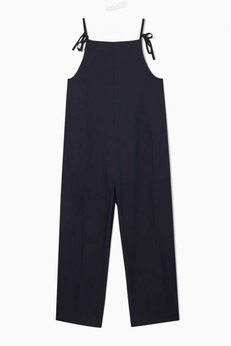 COS Tie-Detail Linen Jumpsuit Jumpsuit Damen | 2975-EOWYD