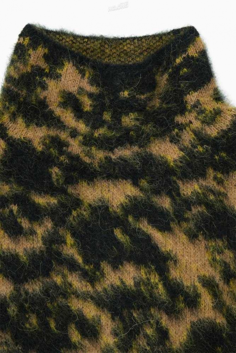 COS Tortoiseshell-Jacquard Alpaca-Blend Pullover Pullover Damen | 5024-JDRZF