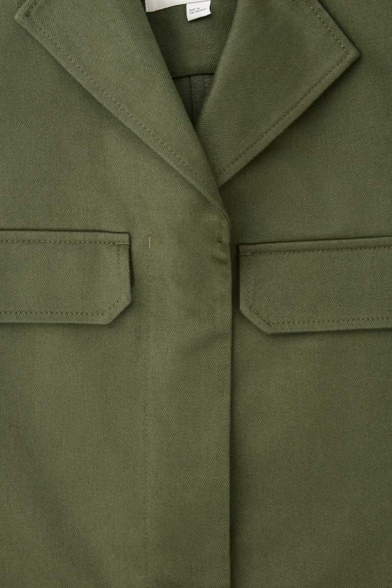 COS Twill Utility Jacken Damen Khaki Grün | 5487-UYJZE