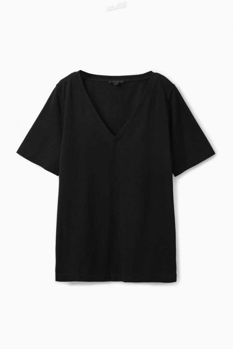 COS V-Neck T-Shirt T-shirts Damen | 7154-NOTIS