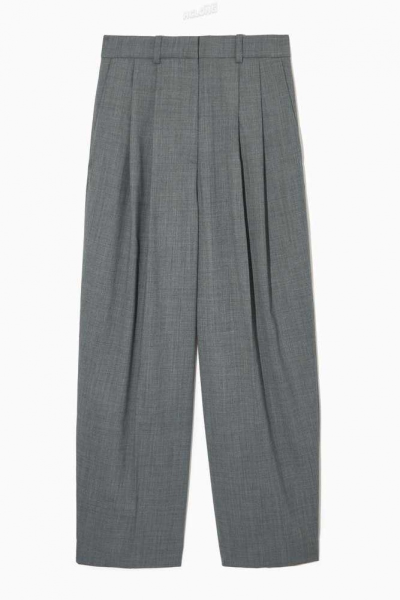 COS Weite-Leg Tailored Wolle-Blend Trousers Hose Damen | 9738-DAFEV