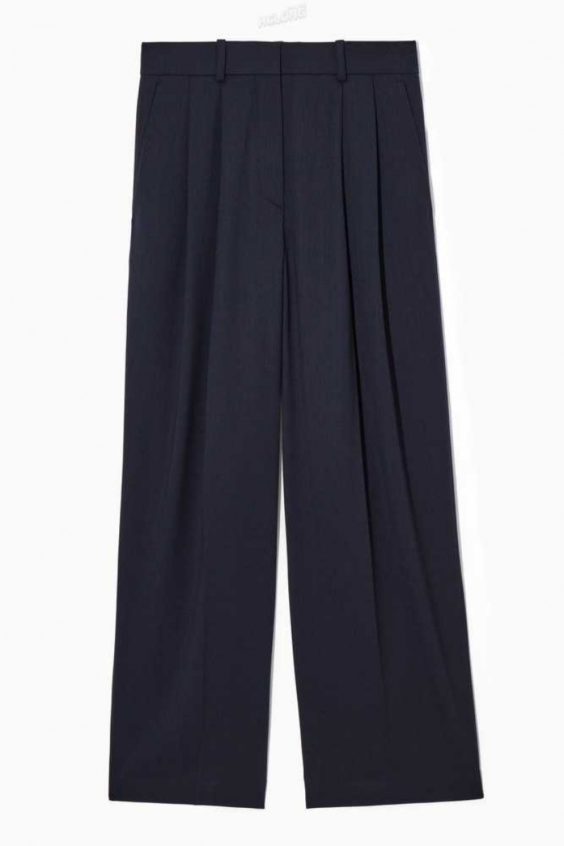 COS Weite-Leg Tailored Wolle Pants Hose Damen | 0726-YHAED