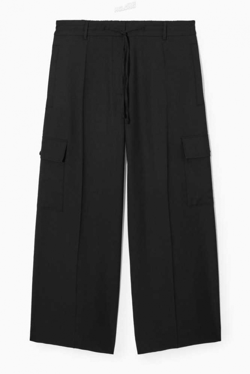 COS Weite-Leg Wolle Cargo Pants Hose Damen | 1784-ETKZH