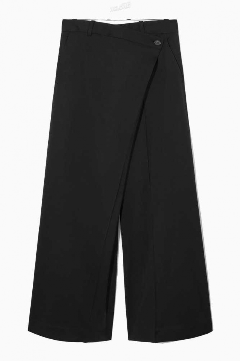 COS Wrap-Front Weite-Leg Wolle Trousers Hosen Damen | 5619-HULJO